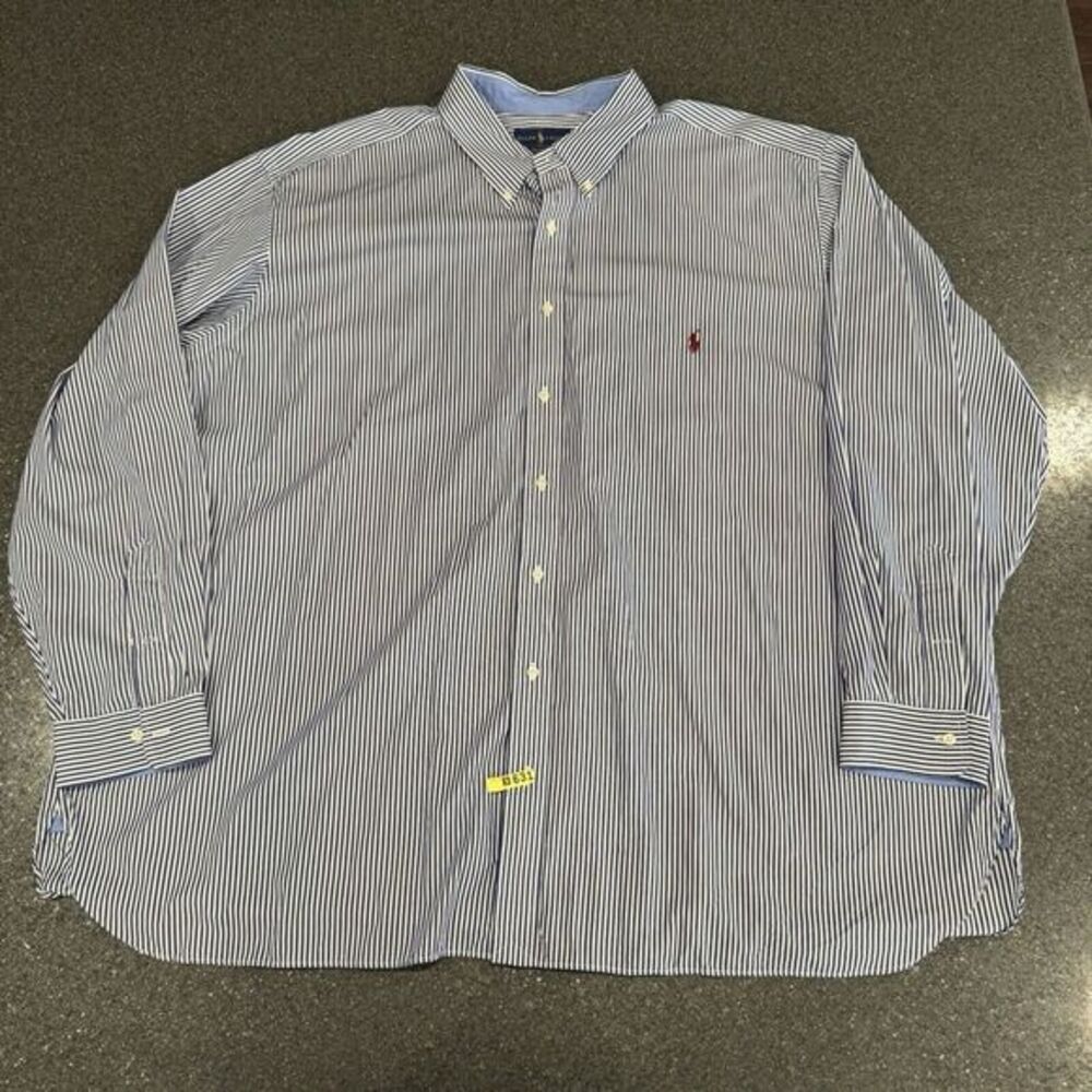 Polo Ralph Lauren Blue White Stripe‎ BIG 4XB Cotton Stretch